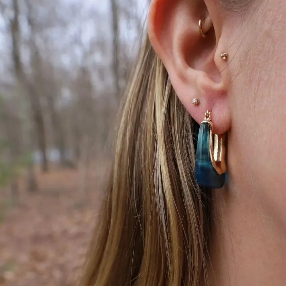 Blue hoop earrings A598